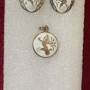 Vintage Siam Sterling Silver Earrings & Pendant
